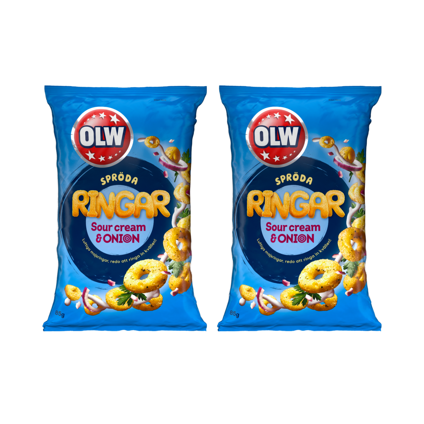 OLW Sourcream & Onion Ringar 85g