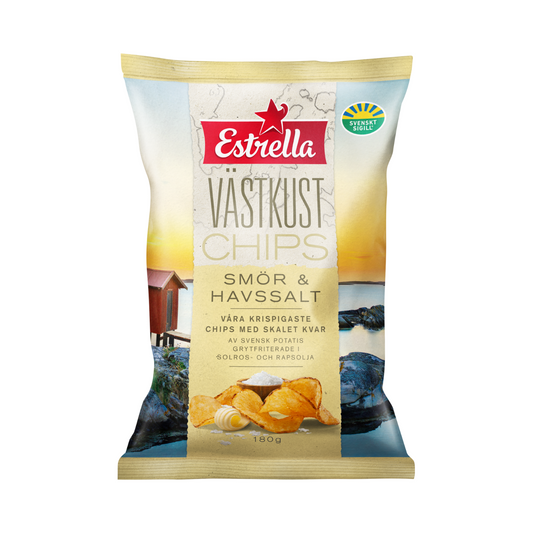 Estrella Västkustchips Smör & Havssalt 180 g