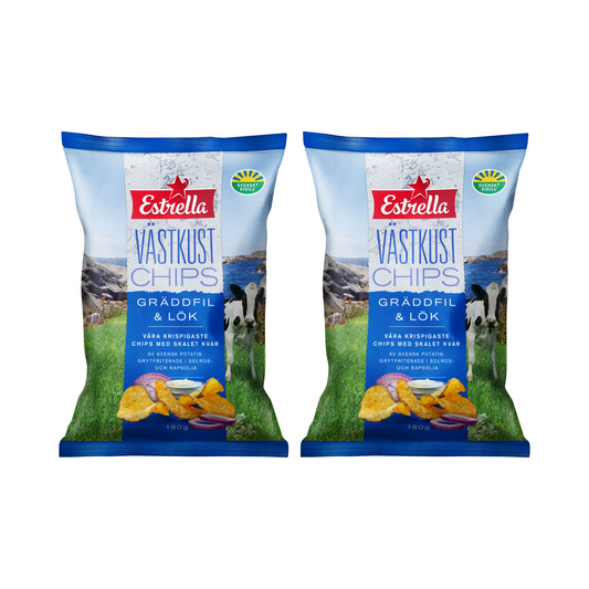 Estrella Västkustchips Gräddfil & Lök 180g