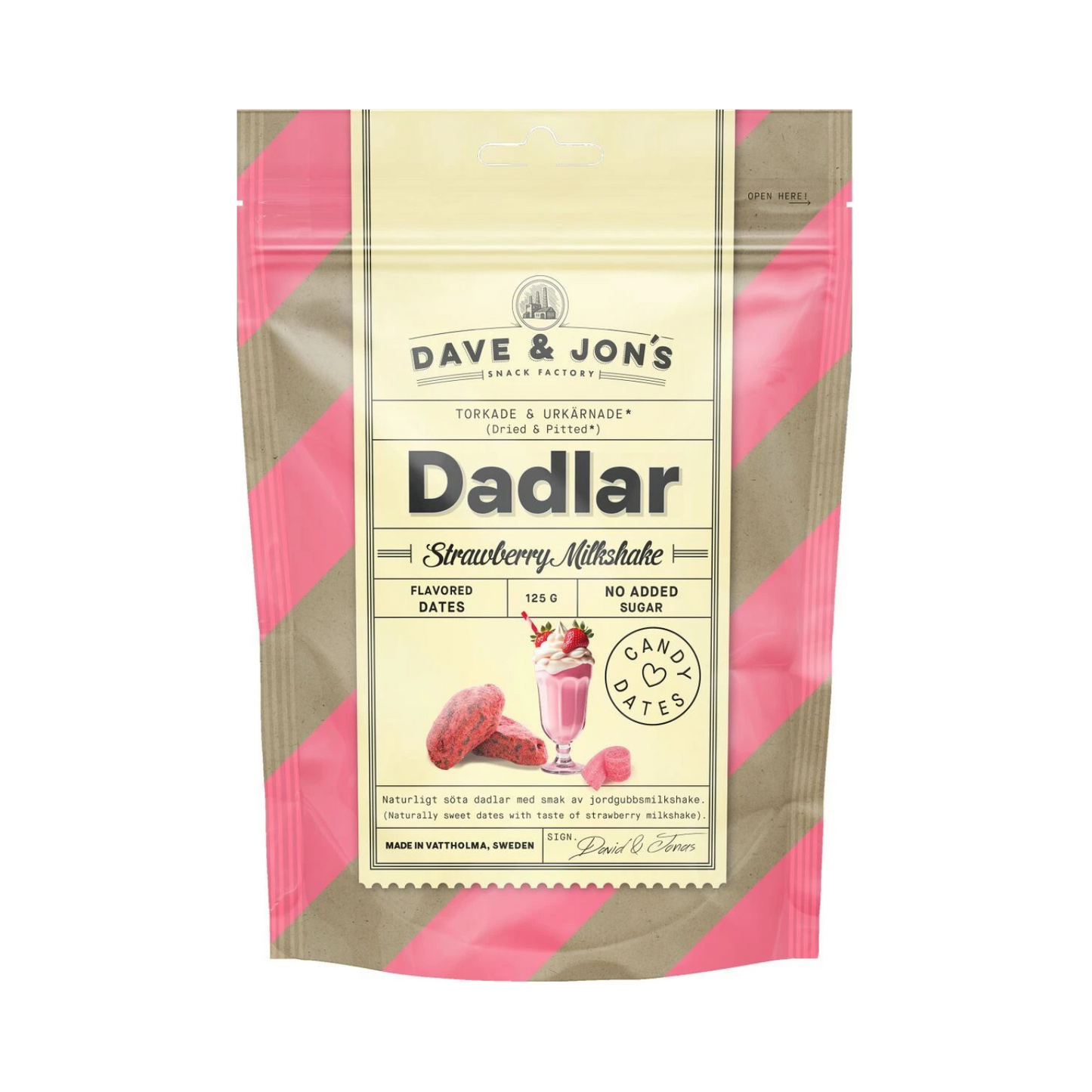 Dadlar Jordgubbsmilkshake 125g