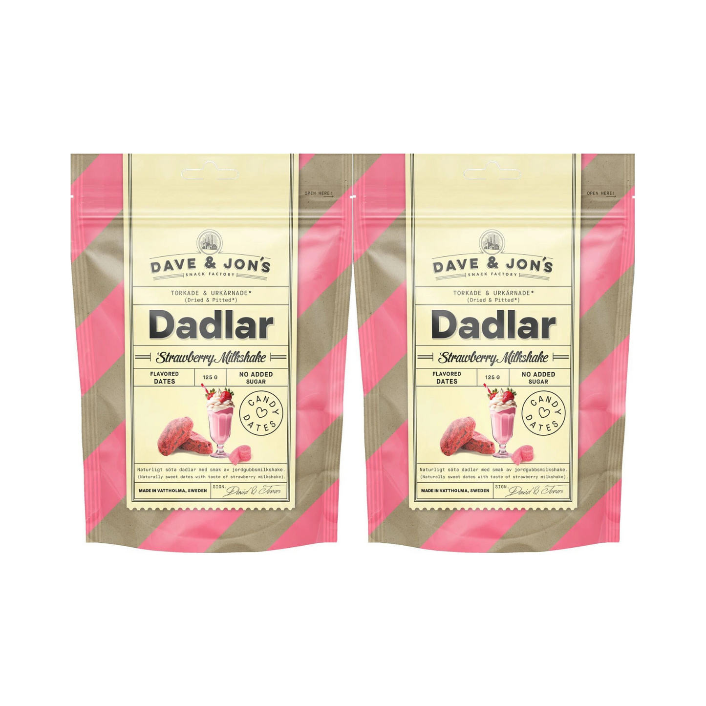 Dadlar Jordgubbsmilkshake 125g