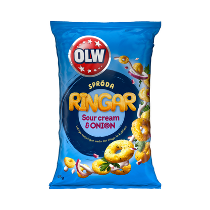 OLW Sourcream & Onion Ringar 85g