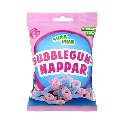 Sura Mini Bubblegumnappar 70g