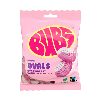 BUBS Sura Ovaler Jordgubb Vanilj 90g