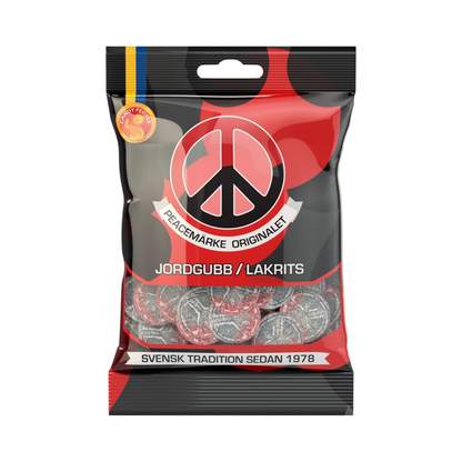 Peacemärke Jordgubb Lakrits 80g