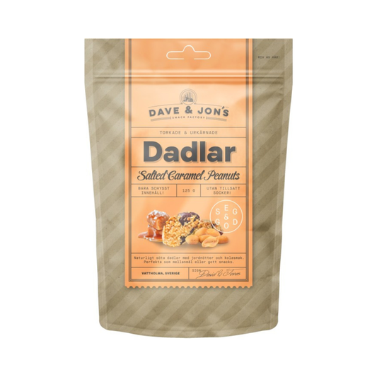 Saltade karamell jordnötsdadlar 125g