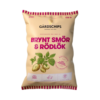 Gårdschips Brynt Smör & Rödlök 150g