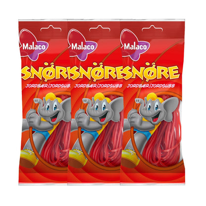 Malaco Snöre Jordgubb 94g
