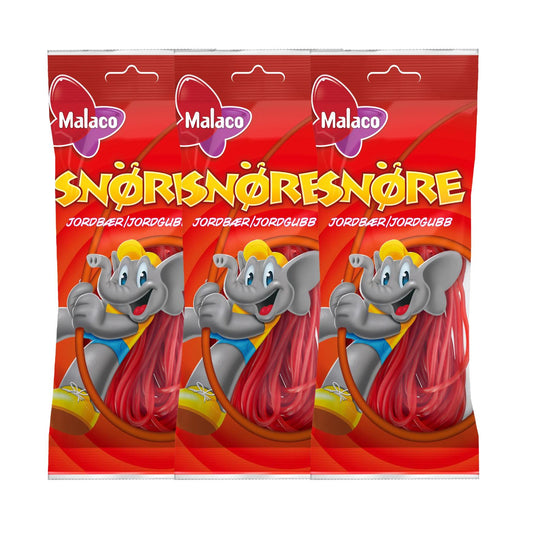 Malaco Snöre Jordgubb 94g